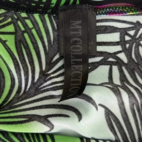 MT Collection  XL Off Shoulder Dress Peacock Print - Picture 5 of 6